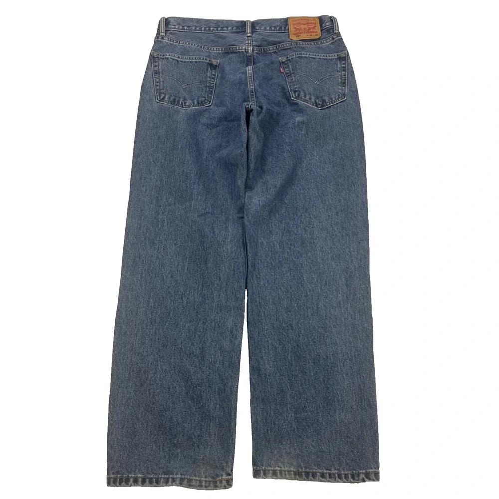 Levis 550 Jeans Men 36x32 Blue‎ Relaxed Fit Straight Tapered Perfect Fade Denim